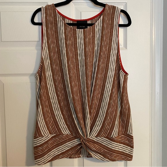 NWT Anthropologie W5 Multi-colored Striped Sleeveless Tie Front Knit Tank Top - Picture 1 of 8
